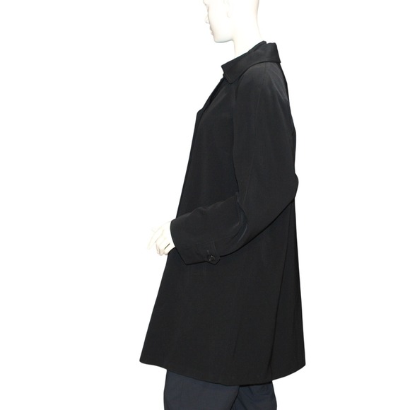 Gallery Black Swing Coat A-Line Button Front Size Medium - Picture 5 of 10